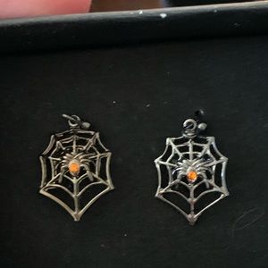 Trick or Treat Spiderweb Earrings, New In Box
